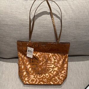 Carlos Falchi Metallic Brown Tote